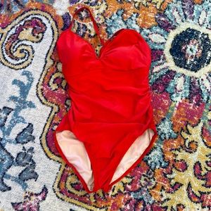 Target Merona red large one piece bathing swim suit